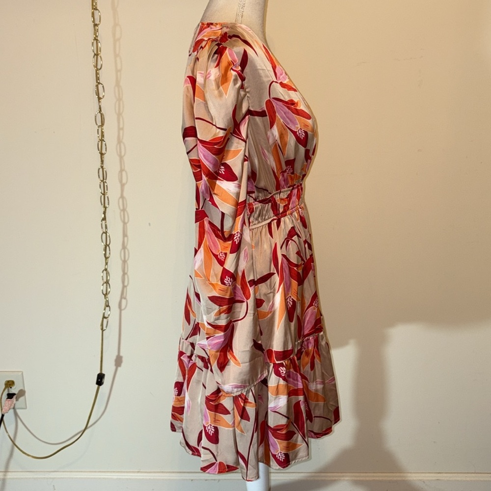 Entro v neck floral long sleeve mini dress - Picture 3 of 7